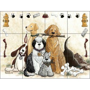 Tile Mural Backsplash Ceramic Jensen Dog Canine Pet Art DJ004   361856640914